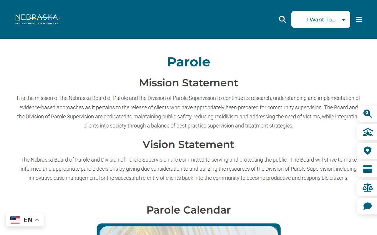 Nebraska parole information after a Dakota County arrest and conviction