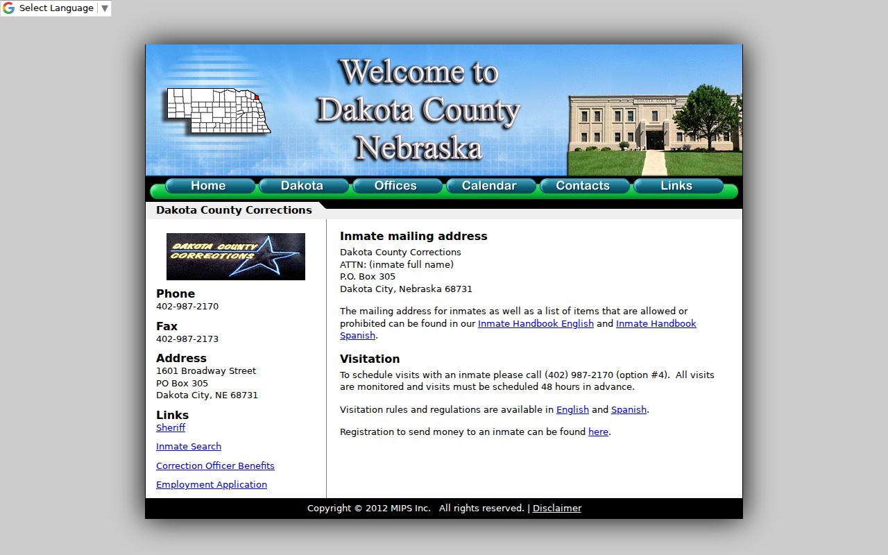 Dakota County arrest history jail roster and Corrections contact page