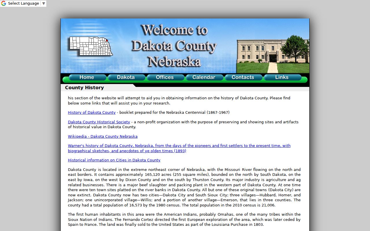 Dakota City criminal history courthouse and county history