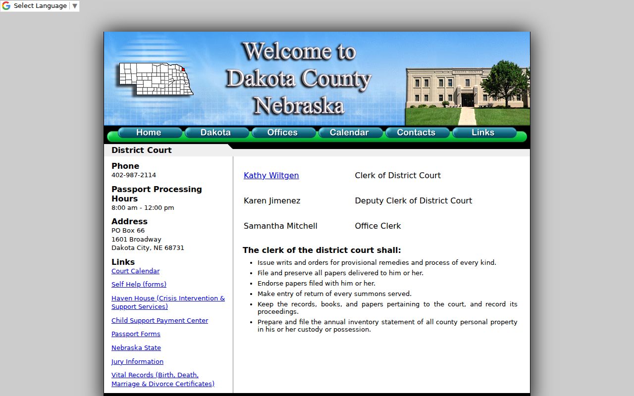 Dakota County criminal court case records at the District Court clerk page