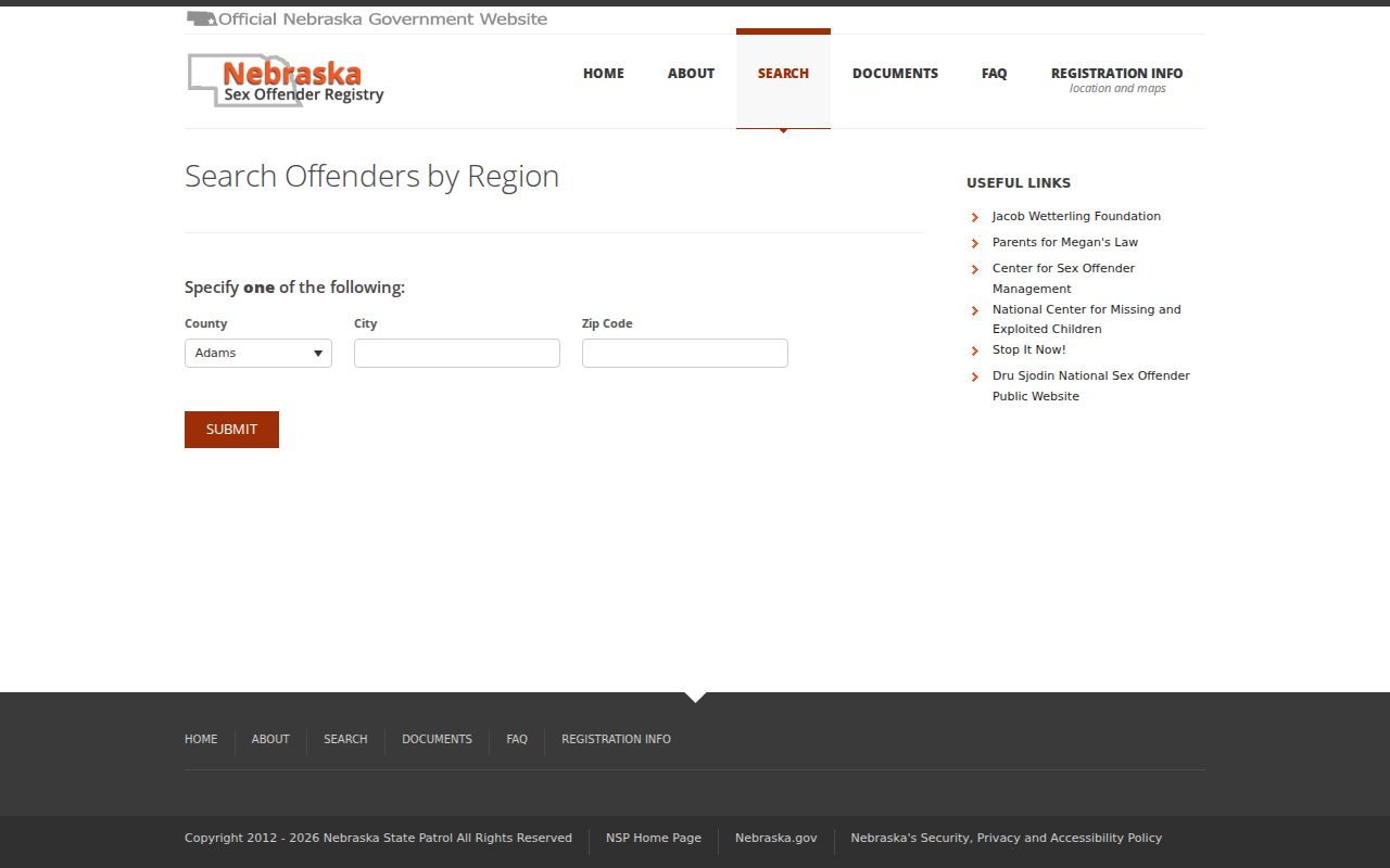 Dakota County sex offender registry county city and ZIP search